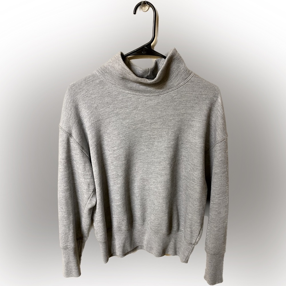 Grey turtleneck sweatshirt